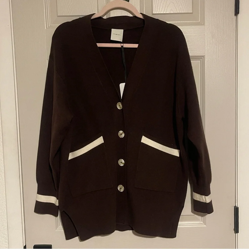 Varley Ravi Relaxed Longline Jacket Cardigan Coffee Bean Brown Size small - Picture 6 of 13
